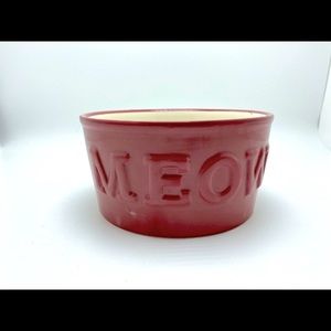 IQ Accessories Red MEOW Ceramic Slow Feeder Bowl